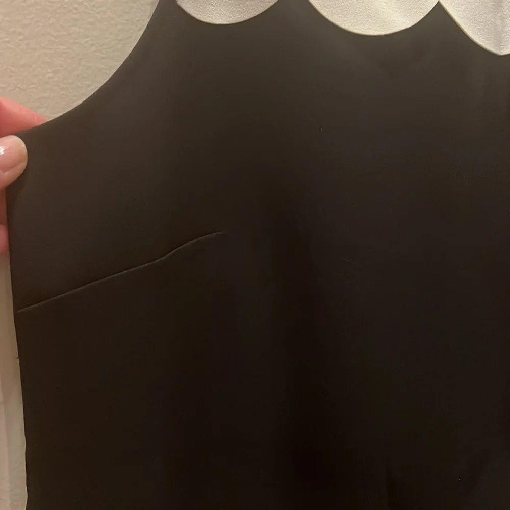 NWT J Crew Black and White Scalloped Hem Shift Dress size 2